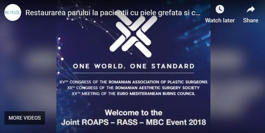 Dr. Felix Popescu at the XVth Congress of The Romanian Association of Plastic Surgeons